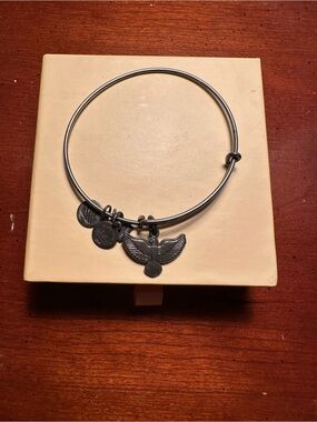 Alex and Ani Phoenix Bird Charm Bangle Bracelet Rafaelian Silver Expandable